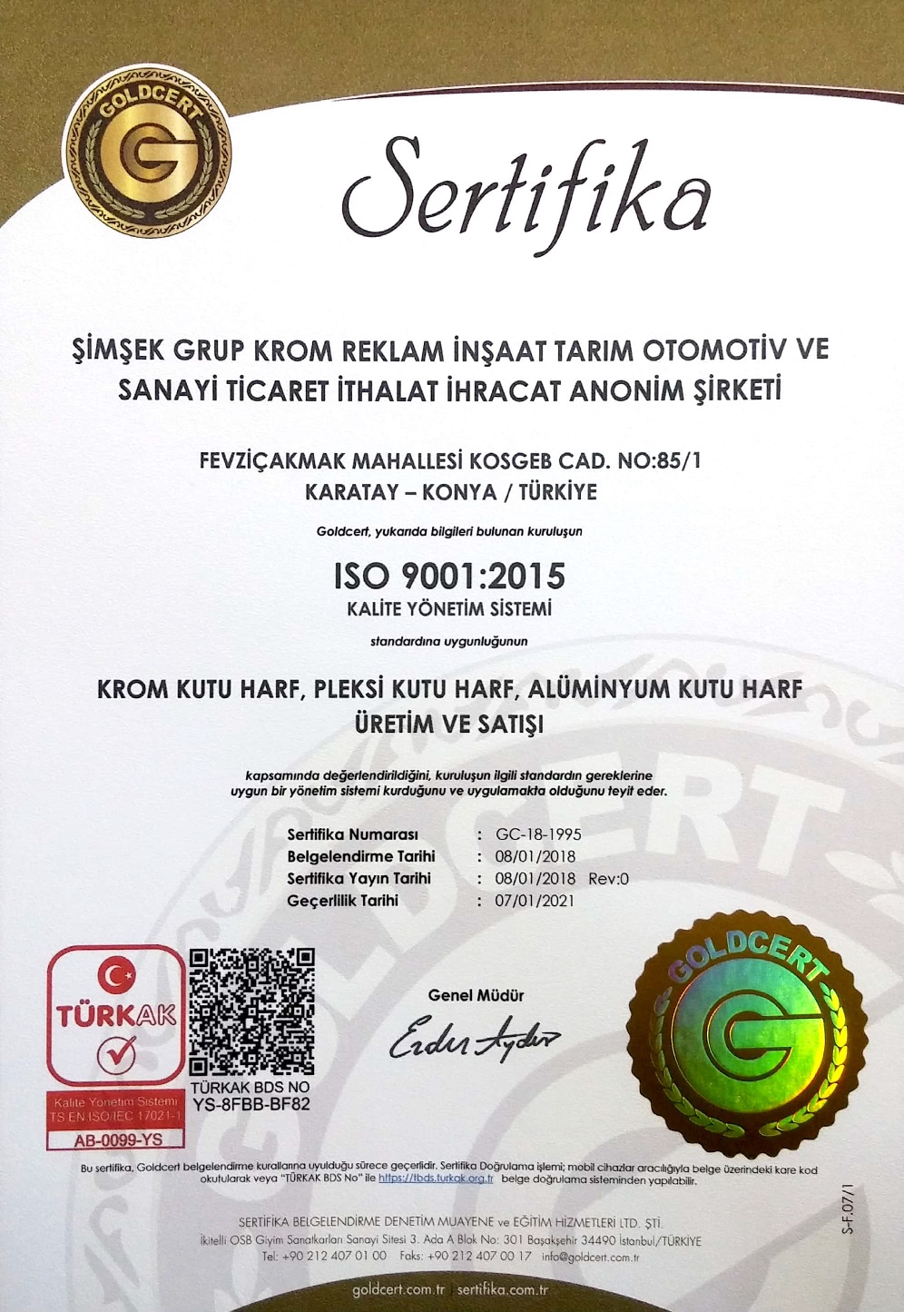 ISO 9001 Belgemiz